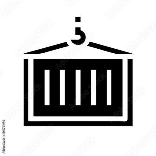 Shipping container being lifted by crane in industrial setting  