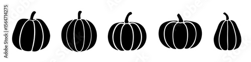 Pumpkin icon. Pumpkin silhouette vector.