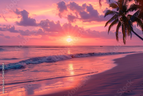 Beautiful Sunset Over Tropical Beach
