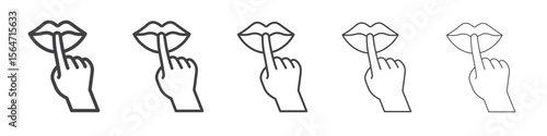 Please do quite pssst icon simple illustration collection symbol