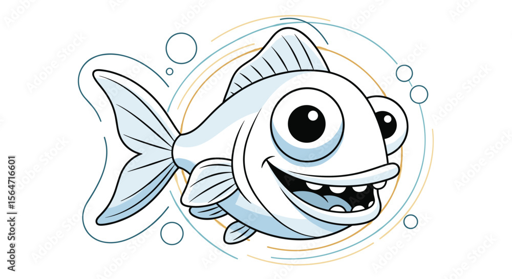 Obraz premium Smiling Fish With Big Eyes in Water