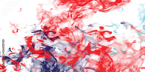 Abstract art illustration featuring swirling red blue and aqua tones on a white background emphasizing artistic expression