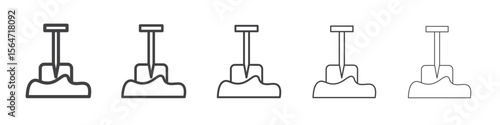 Snow and shovel icon simple illustration collection symbol