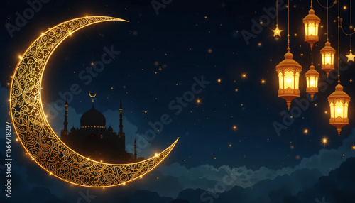 Celestial Glow of Islamic Celebration