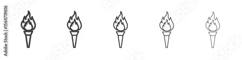 Torch flame icon simple illustration collection symbol