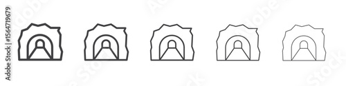 Tunnel mining industry icon simple illustration collection symbol