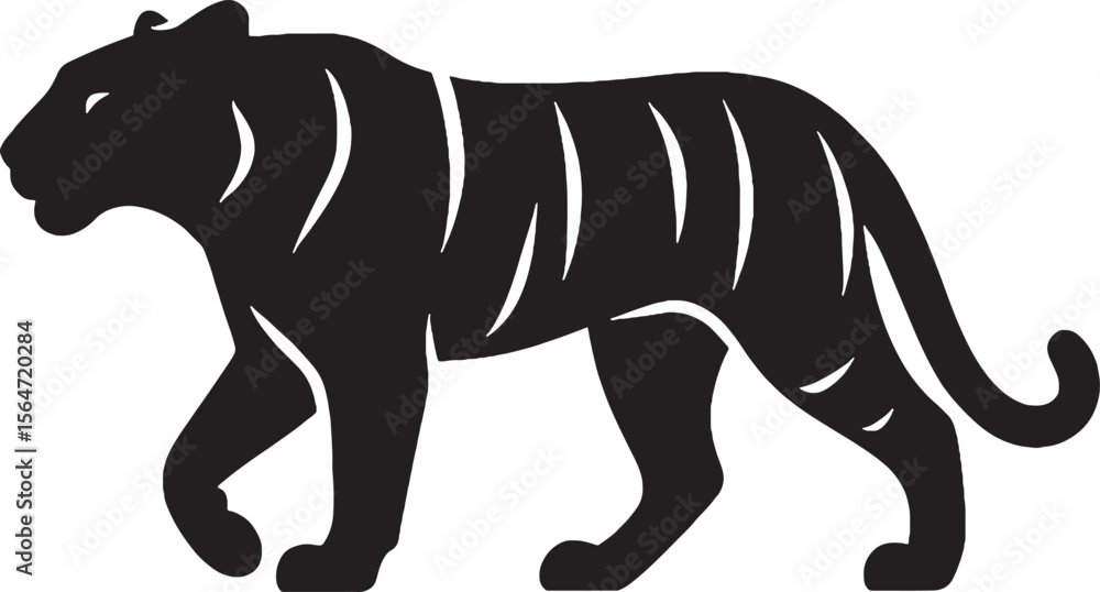 Obraz premium tiger silhouette vector style, white background.eps