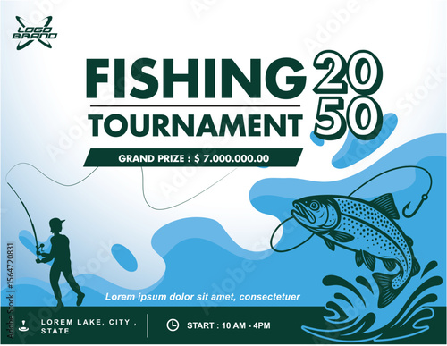 fishing competition template editable vector