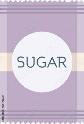 Simple Purple Sugar Packet Design Vector