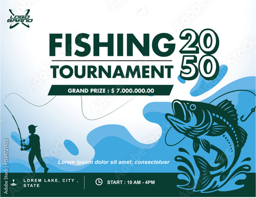 fishing competition template editable vector