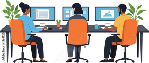 Teamwork office collaboration business professional working together office job