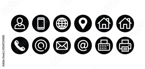 Set of Simple Contact Information Icons