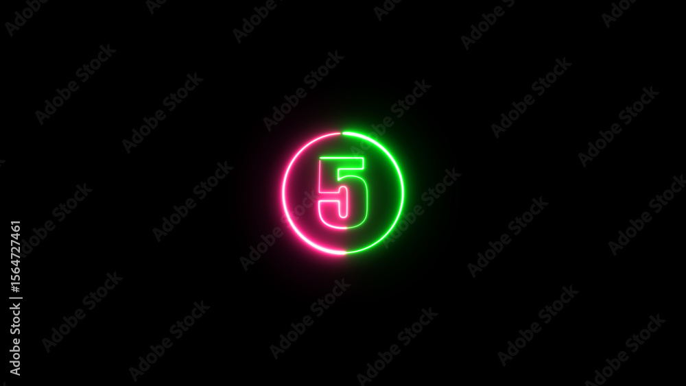 Neon number icon on the black background. Glowing mathematics number. neon number icon. Neon number icon on the black background. Glowing mathematics number. neon number icon.