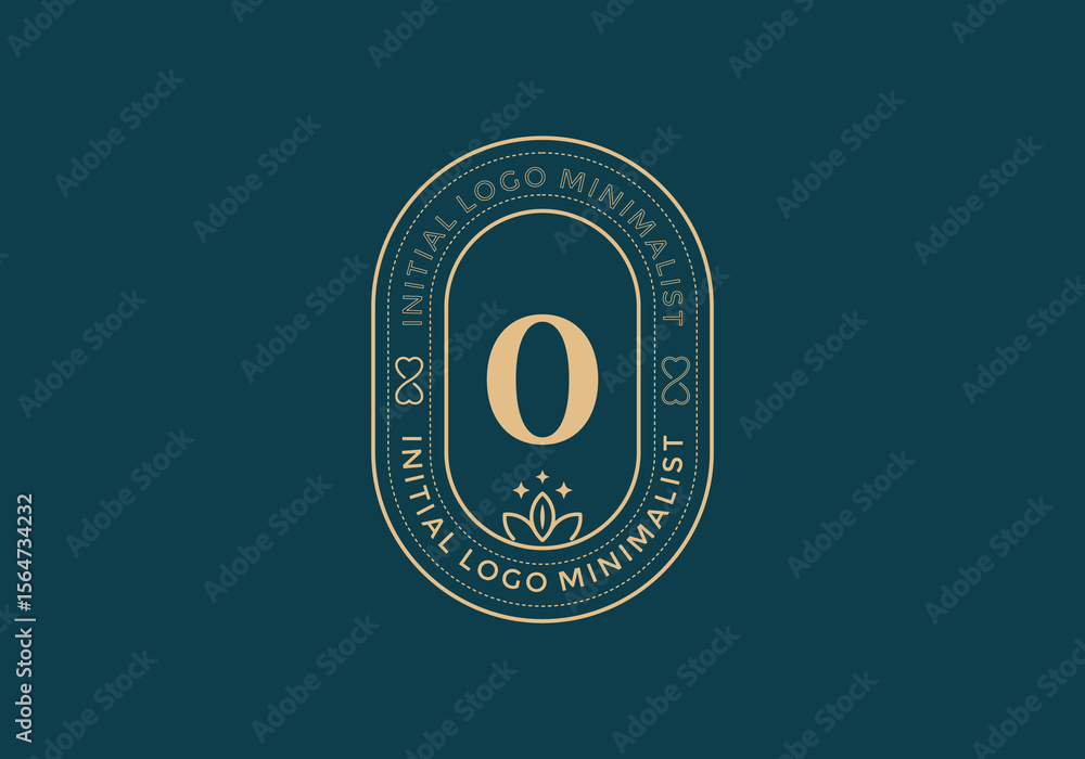 Fototapeta premium Elegant Initial O minimal logos in retro style