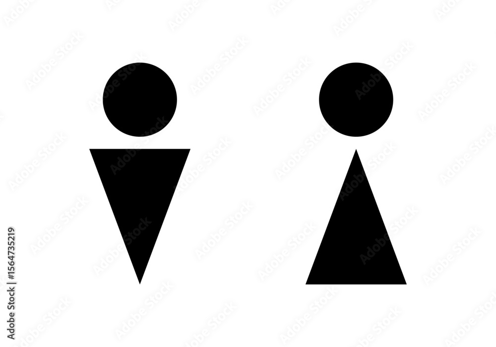 Obraz premium Black woman and man symbol sign icon flat vector design