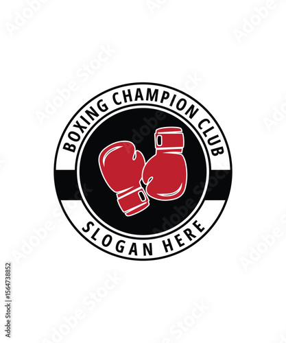 Emblem boxing champion logo, Boxing club logo design, Boxing boxer gloves logo