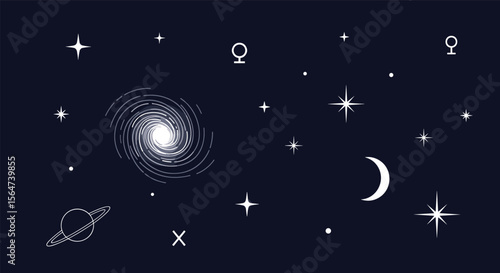 Cosmic Delights in a Midnight Blue Canvas