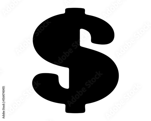 Black and White Dollar Symbol Represents Financial Prosperity and Economic Stability