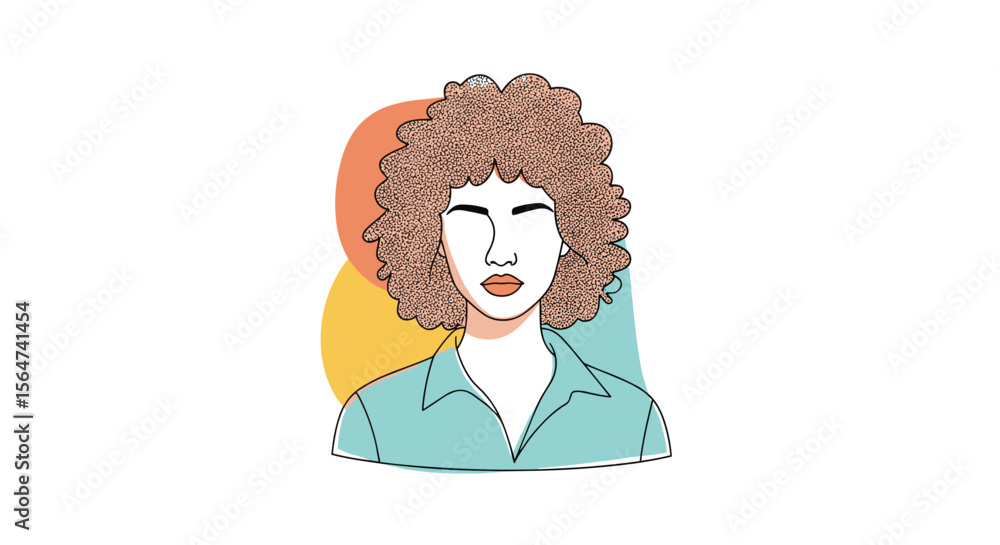 Woman with Afro Hairstyle and Colorful Background Woman with Afro Hairstyle and Colorful Background