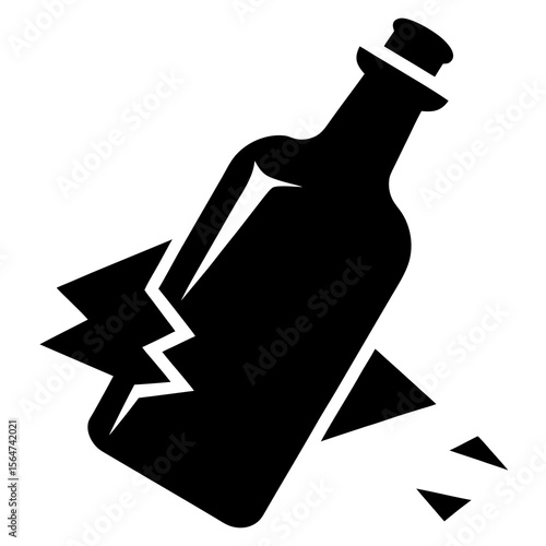 message in a bottle silhouette black