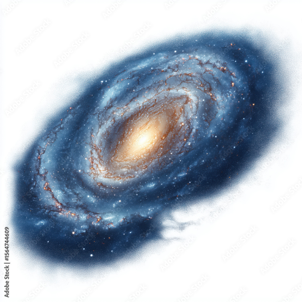 Fototapeta premium A Stunning Spiral Galaxy in the Vast Universe , PNG isolated cut out image
