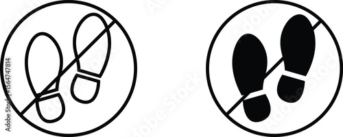 No foot print signs and symbol vector design, clean Environment and nature protection symbol.