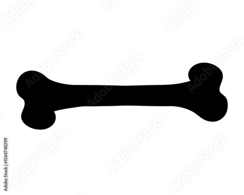 Simple black and white drawing of a bone for a dog treat
