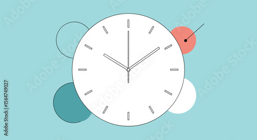 Time Clock and Abstract Circle Design Animation