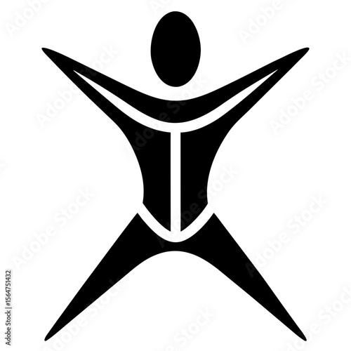 Abstract figure with outstretched limbs silhouette vector illustration