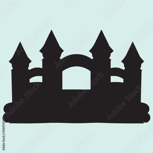 Bouncy Castle Silhouette Graphic Children’s Play Area Clipart
