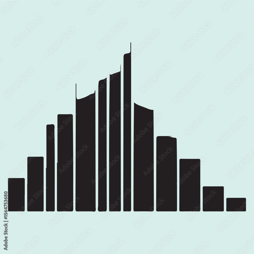 Business Growth Chart Silhouette Vector Financial Success Illustration Business Growth Chart Silhouette Vector Financial Success Illustration