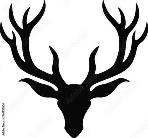 Stylized Deer Antler Silhouette