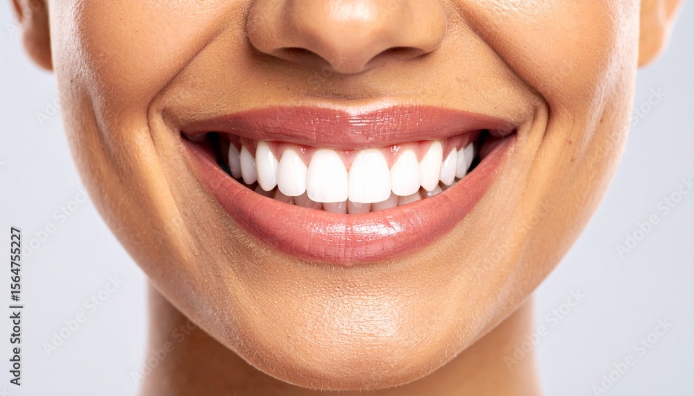 Naklejka premium Radiant Smile Healthy Teeth Bright White Smile Closeup.