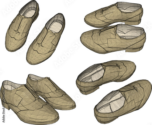 vector sketch illustration of formal shoe design for work with formal appearance 