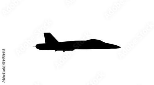 Silhouette of a fighter jet, side view, against a white background.