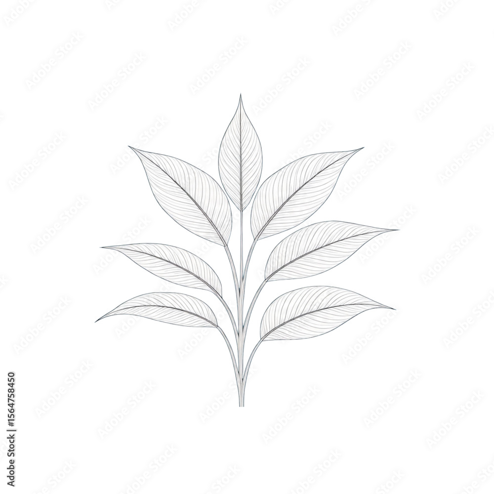Fototapeta premium green leaf isolated on white background