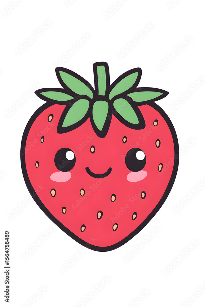 Obraz premium strawberry cartoon illustration