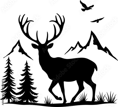 Deer Hiking outdoor, adventure, mountains, 