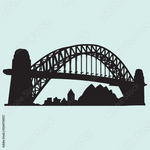 Iconic Australian Harbor Bridge Silhouette 