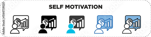 Self Motivation Icon Pack Line Glyph