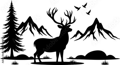 Deer Hiking outdoor, adventure, mountains, 