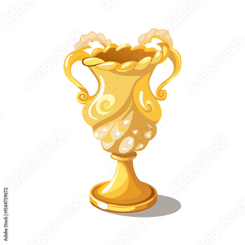 golden vase on a white background