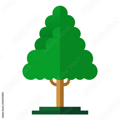 Decorative topiary tree vector icon on white background.
