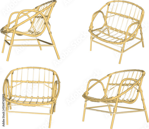 silhouette illustration vector design furniture bench chair bamboo rattan ethnic traditional 