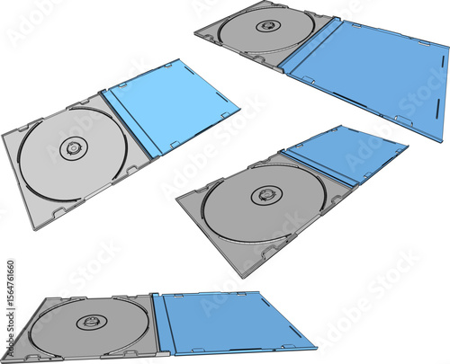 compact disk cd holder design vector sketch illustration 