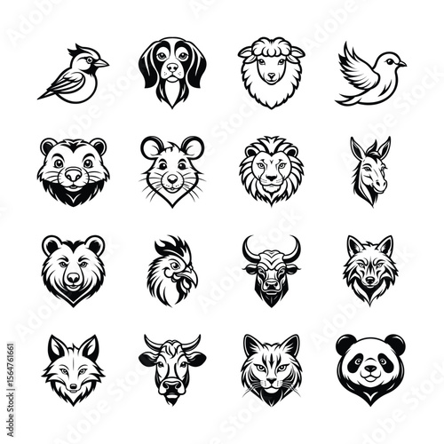 Check this handy glyph style pack showing fauna mascot icons