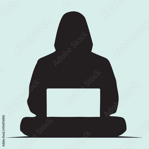 Anonymous Hacker Silhouette Vector Digital Threat Illustration