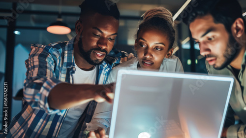 Wallpaper Mural A multicultural team working together on a laptop in a sleek Torontodigital.ca