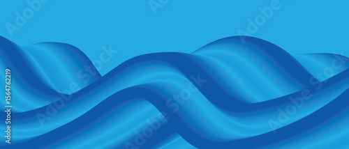 Abstract blue wave background with flowing lines and smooth curves