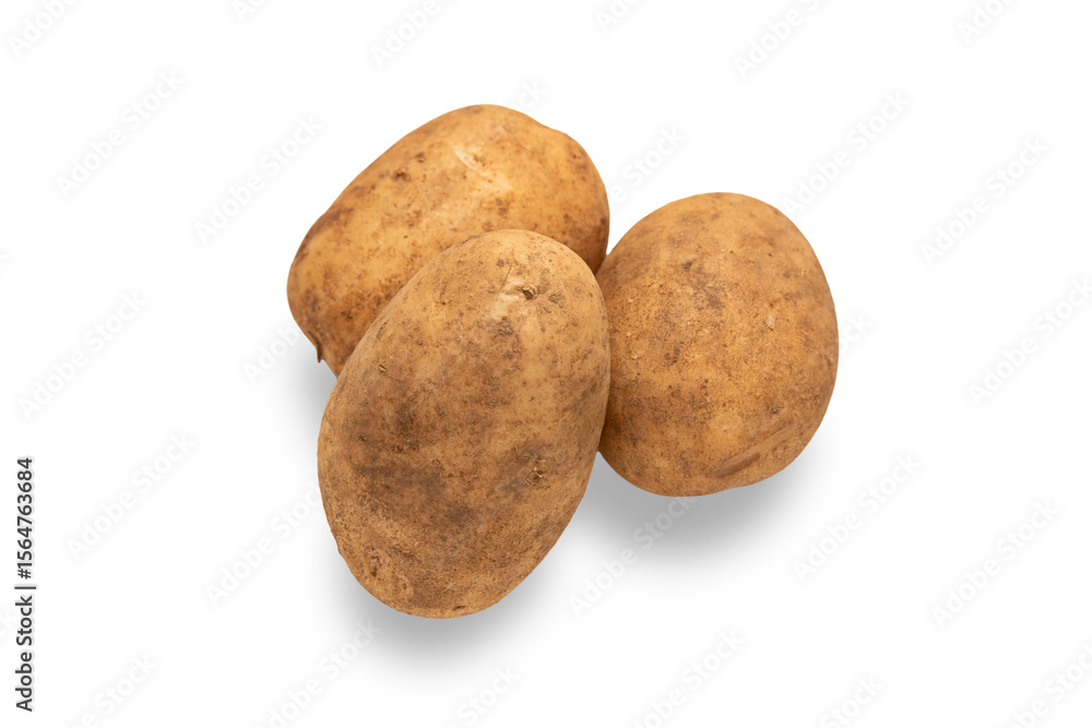 Fototapeta premium Raw potatoes isolated no background cutout